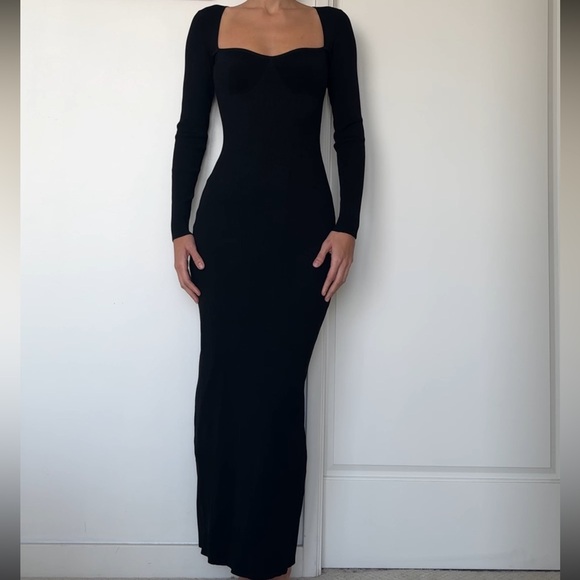 NWT STAUD Silhouette Black Knit Maxi Dress - size Small - Picture 6 of 11